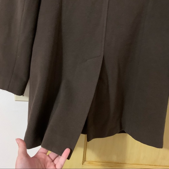 Loft Coat Zip-front wool blend brown overcoat size 0 - Picture 7 of 7